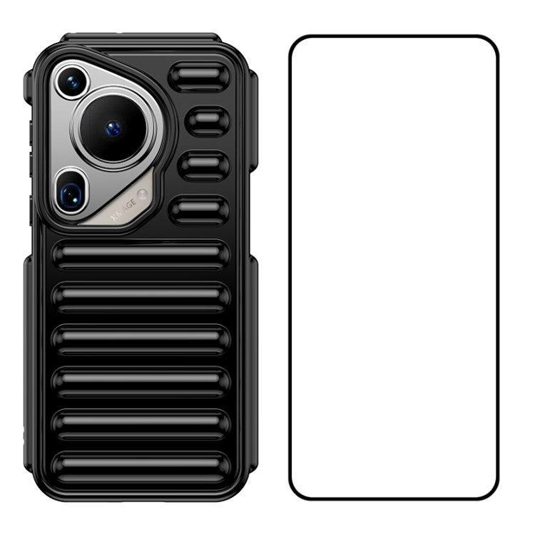 WANLONFENG LK Series for Huawei Pura 70 Ultra Case Capsule Rugged TPU Phone Cover with Screen Film - Black