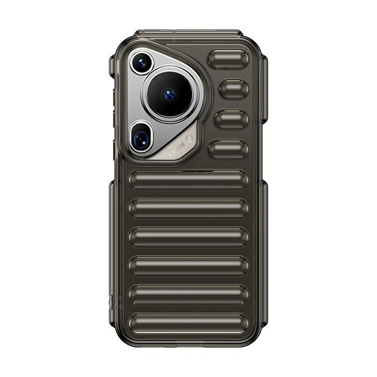 WANLONFENG LK Series for Huawei Pura 70 Ultra Case Capsule Rugged TPU Phone Cover with Screen Film - Transparent Grey