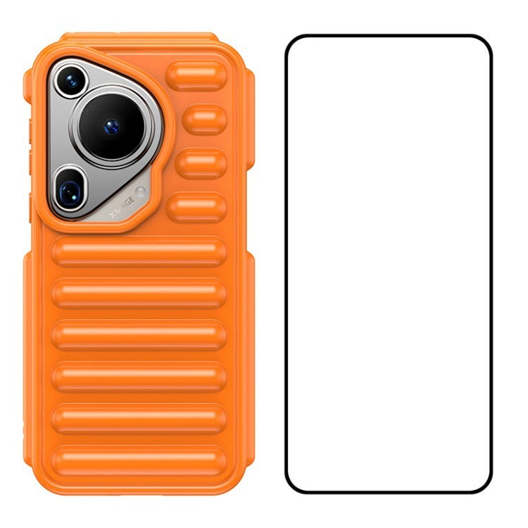 WANLONFENG LK Series for Huawei Pura 70 Ultra Case Capsule Rugged TPU Phone Cover with Screen Film - Orange