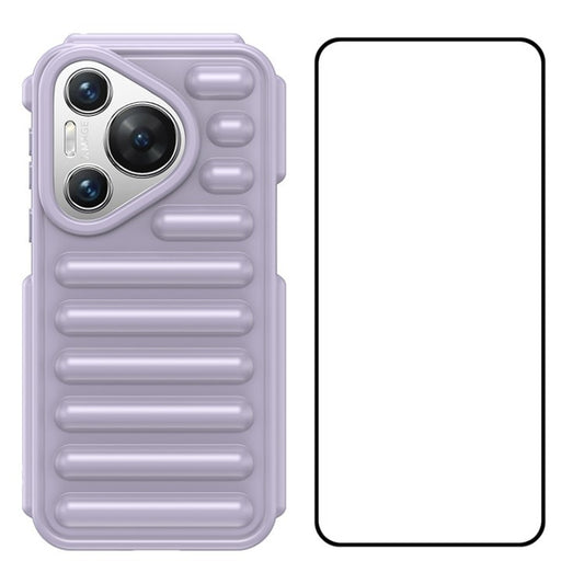WANLONFENG LK Series for Huawei Pura 70 Case Capsule Anti-Drop TPU Phone Cover with Screen Film - Purple
