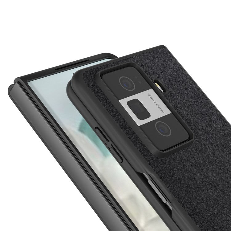 ABEEL For Honor Magic Vs3 5G Case Genuine Cow Leather Coated Hard PC Phone Cover - Black