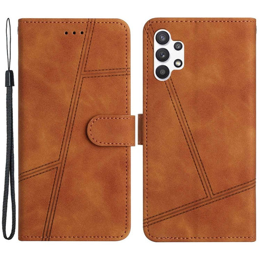 Skin-Friendly Phone Wallet Case for Samsung Galaxy A13 4G, Scratch-resistant Retro Style Stand PU Leather Flip Phone Cover - Brown