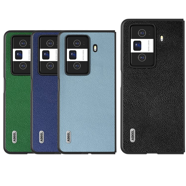 ABEEL For Honor Magic Vs3 5G Case Litchi Texture Genuine Cow Leather+PC Phone Cover - Green