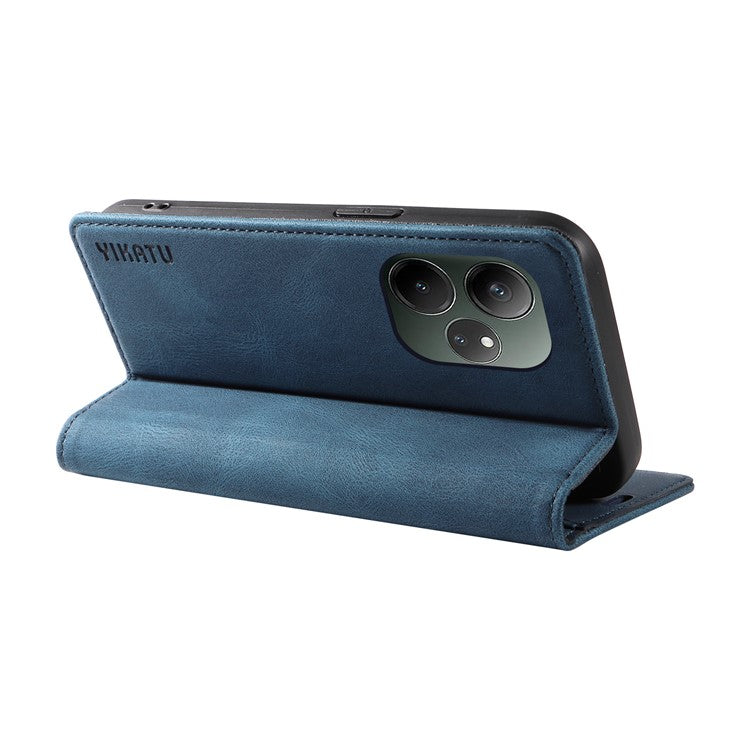 YIKATU YK-004 For Realme GT 6 5G Case Stand Magnetic Closure Leather Phone Cover - Blue