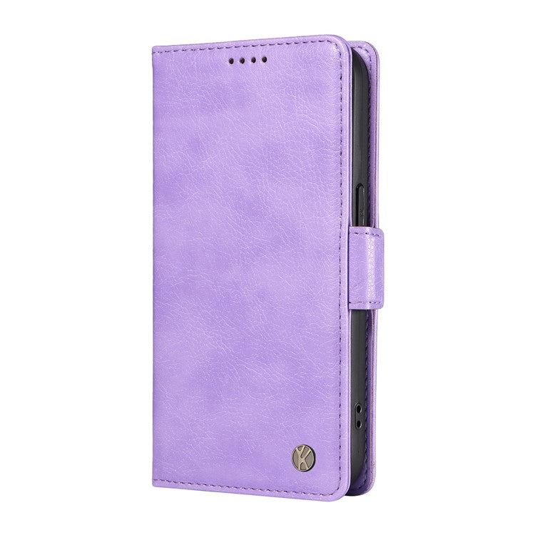 YIKATU YK-007 For Realme GT 6 5G Case Litchi Grain Leather Phone Cover Magnetic Clasps Full Protection - Purple