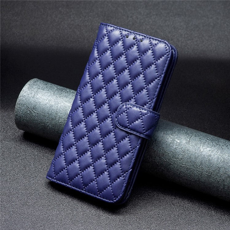 BINFEN COLOR BF Style-14 For Xiaomi Redmi K70 Ultra Case Rhombus Phone Leather Cover Stand - Blue