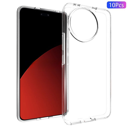 10Pcs / Pack For Xiaomi 14 Civi 5G / Civi 4 Pro 5G TPU Case Anti-Watermark Clear Back Phone Cover