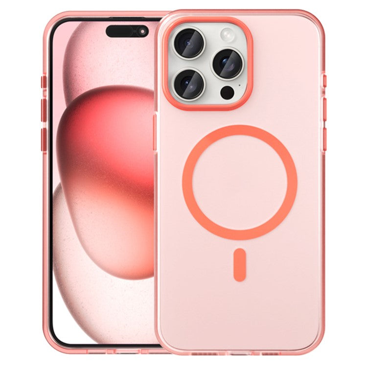 WANLONFENG LK1 Series for iPhone 14 Pro Magnetic Case TPU+PC Cover with Tempered Glass Film - Red