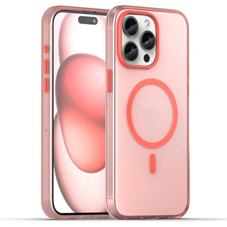 WANLONFENG LK1 Series for iPhone 14 Pro Magnetic Case TPU+PC Cover with Tempered Glass Film - Red
