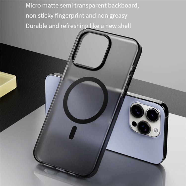 WANLONFENG LK1 Series for iPhone 14 Pro Magnetic Case TPU+PC Cover with Tempered Glass Film - Red