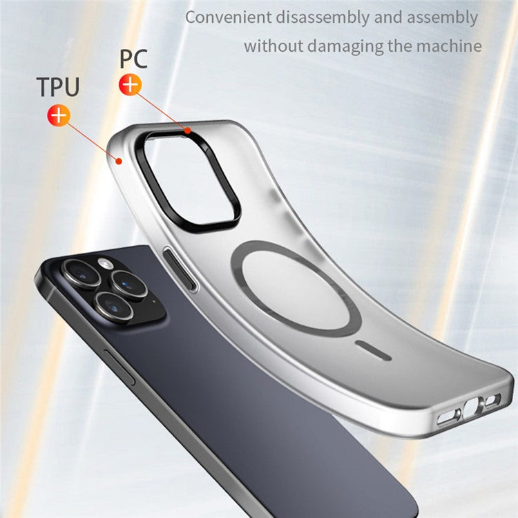 WANLONFENG LK1 Series for iPhone 14 Pro Magnetic Case TPU+PC Cover with Tempered Glass Film - Red