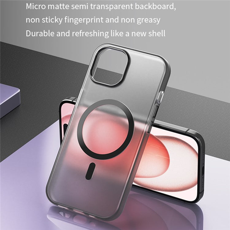 WANLONFENG LK1 Series for iPhone 14 Magnetic Phone Case TPU+PC Anti-Drop Cover with Screen Film - Black