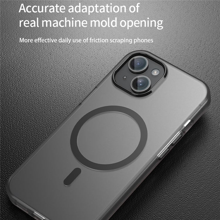 WANLONFENG LK1 Series for iPhone 14 Magnetic Phone Case TPU+PC Anti-Drop Cover with Screen Film - Black