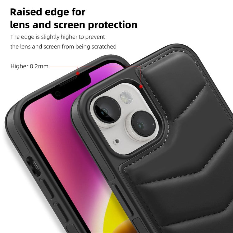 For iPhone 14 Plus Case Compatible with MagSafe RFID Blocking Card Slot Leather Back Cover - Black