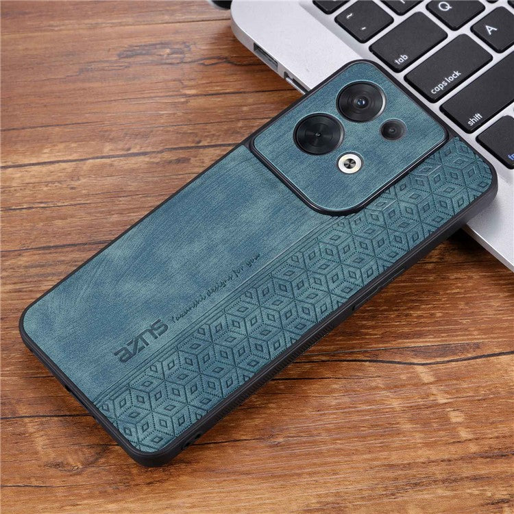 AZNS For Oppo Reno8 5G (Global Version) Imprinted PU Leather Coated TPU Back Cover Anti-drop Cell Phone Case - Green