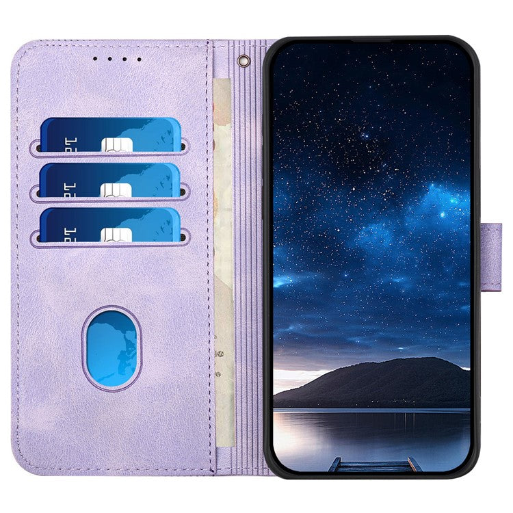 YX0080 For Samsung Galaxy A34 5G Case Butterfly Imprint Leather Wallet Phone Cover - Light Purple