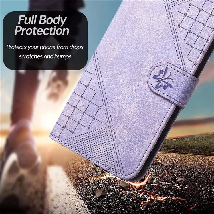 YX0080 For Samsung Galaxy A34 5G Case Butterfly Imprint Leather Wallet Phone Cover - Light Purple