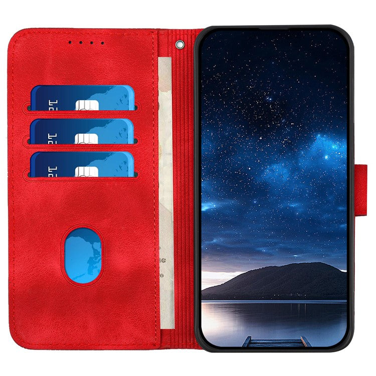 YX0080 For Samsung Galaxy A05 4G Case Butterfly Imprint Leather Wallet Phone Cover - Red