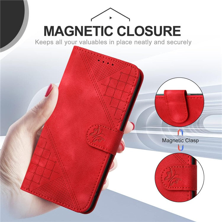 YX0080 For Samsung Galaxy A05 4G Case Butterfly Imprint Leather Wallet Phone Cover - Red