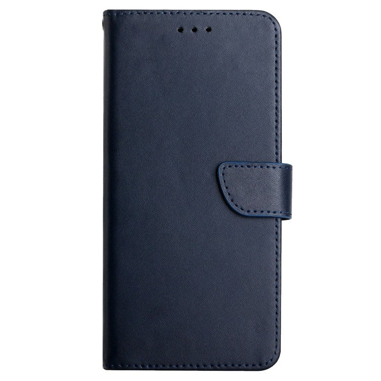 HT02 For Motorola Edge (2024) 5G Case Genuine Cow Leather Phone Cover Nappa Texture - Blue