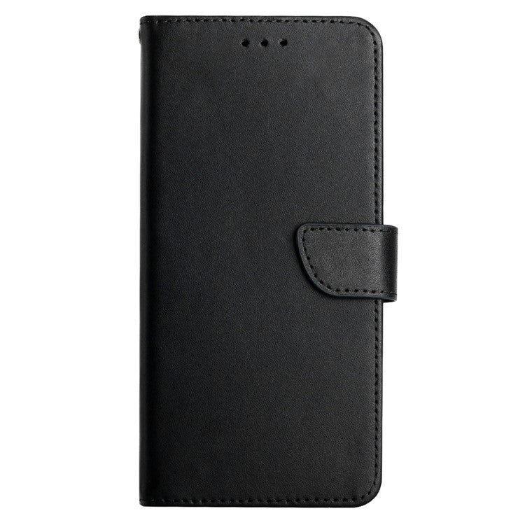 HT02 For Motorola Edge (2024) 5G Case Genuine Cow Leather Phone Cover Nappa Texture - Black