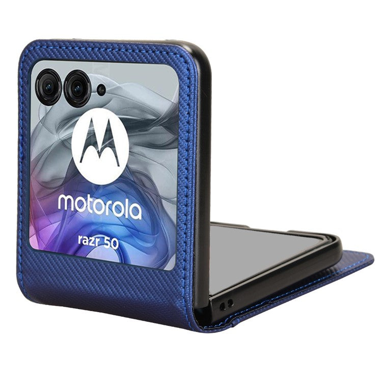 For Motorola Razr 60 / Razr 50 5G Case PU Leather+PC Card Holder Mobile Phone Cover - Blue