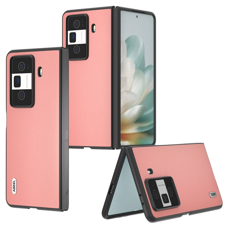 ABEEL For Honor Magic Vs3 5G Case Genuine Cow Leather Hard PC Phone Cover - Pink