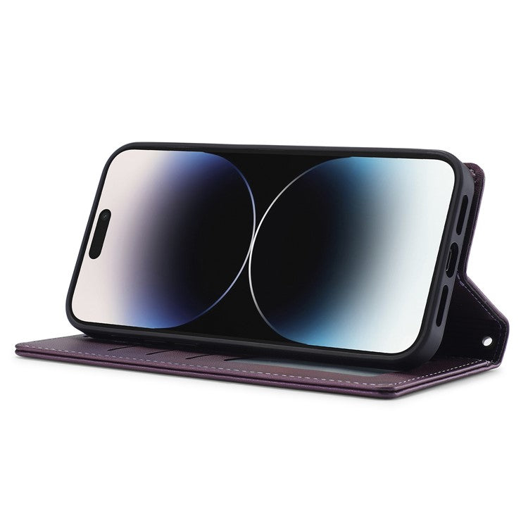 LC.IMEEKE L2 Series for iPhone 14 Pro Max Case PU Leather Wallet Detachable Magnetic Phone Cover - Purple