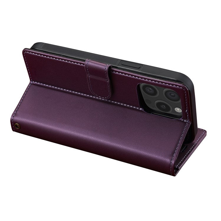 LC.IMEEKE L2 Series for iPhone 14 Pro Max Case PU Leather Wallet Detachable Magnetic Phone Cover - Purple
