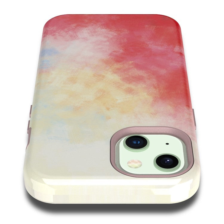 GW03 Phone Case for iPhone 14, Stylish Pattern IMD Hard PC + Soft TPU Shockproof Hybrid Cover - 10044 Gradient Color