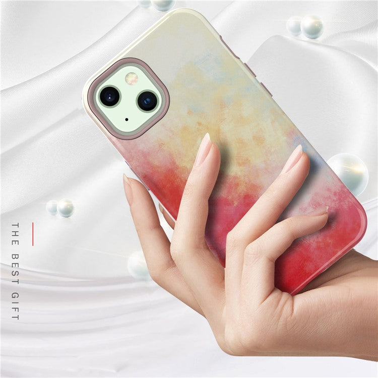 GW03 Phone Case for iPhone 14, Stylish Pattern IMD Hard PC + Soft TPU Shockproof Hybrid Cover - 10044 Gradient Color