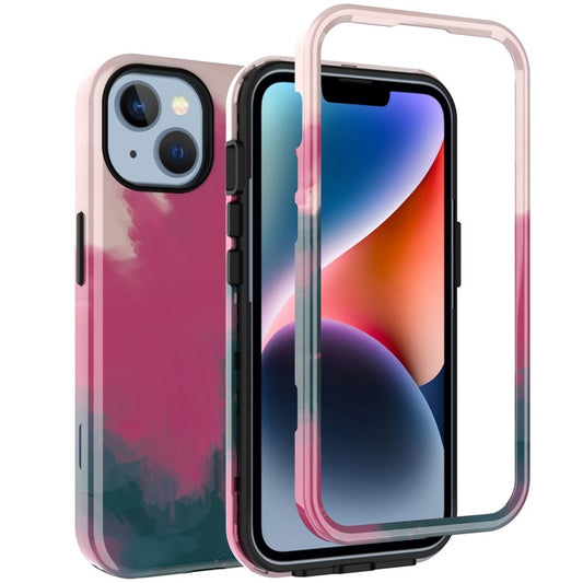 GW03 Soft TPU + Hard PC Back Cover for iPhone 14 Plus, Anti-scratch Stylish Pattern IMD Cell Phone Case - 10043 Gradient Color