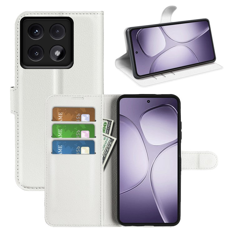 For Xiaomi 14T Pro Case Litchi Texture Shockproof Leather Wallet Phone Cover - White