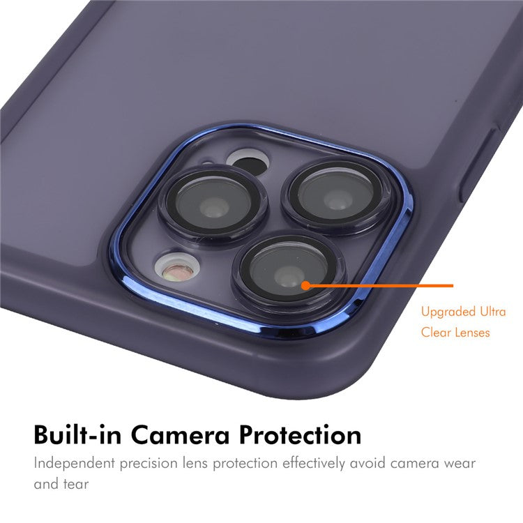 ENKAY HAT PRINCE For iPhone 14 Pro Case Matte TPU Phone Cover with Lens Film - Purple