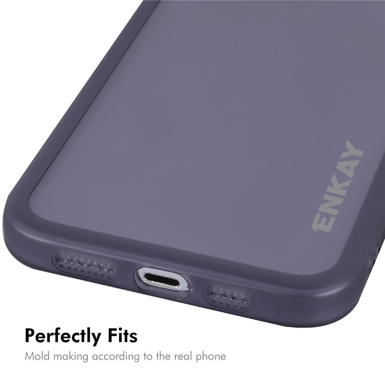 ENKAY HAT PRINCE For iPhone 14 Pro Case Matte TPU Phone Cover with Lens Film - Purple