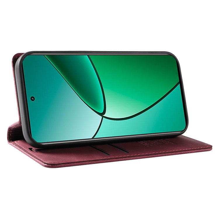 YIKATU YK-004 For Realme Narzo 70 5G  /  Narzo 70 Pro 5G  /  P1 5G  /  12 4G  /  12+ 5G Case Leather Skin-Touch Phone Cover Magnetic Auto-Absorbed - Wine Red