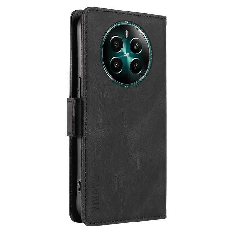 YIKATU YK-005 For Realme Narzo 70 5G / Narzo 70 Pro 5G / P1 5G / 12 4G / 12+ 5G Case PU Leather Wallet Phone Cover Skin Touch Feeling - Black