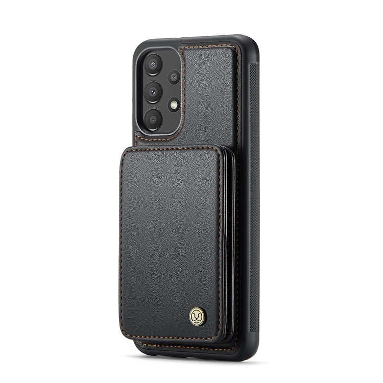 JEEHOOD J05 For Samsung Galaxy A13 4G Case Card Holder Kickstand Leather+TPU Phone Cover - Black
