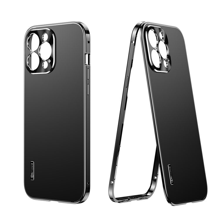 IM-CHEN For iPhone 14 Pro Anti-scratch Matte Phone Case Metal Lens Cover Ultra Slim Magnetic Phone Back Cover with Buckle Lock - Silver