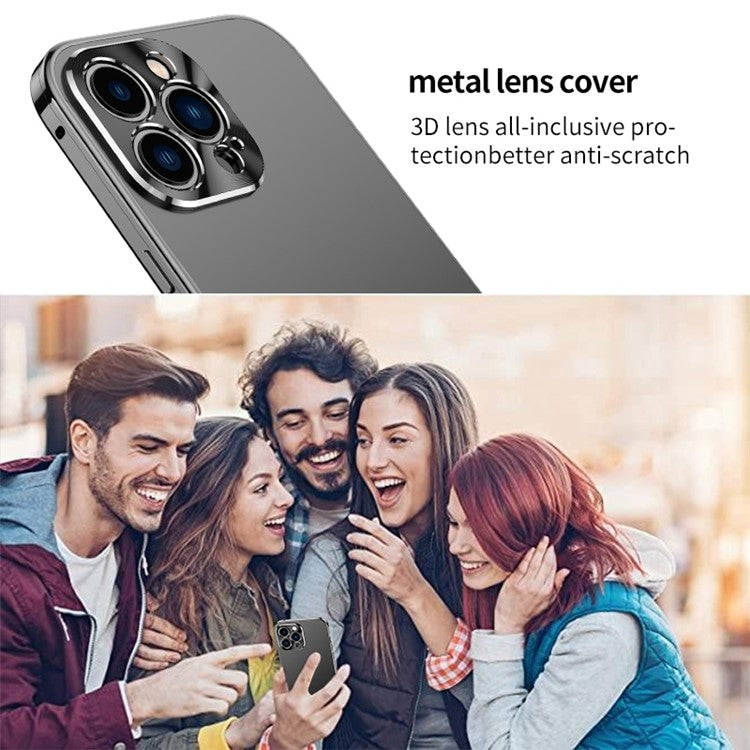 IM-CHEN For iPhone 14 Pro Anti-scratch Matte Phone Case Metal Lens Cover Ultra Slim Magnetic Phone Back Cover with Buckle Lock - Silver