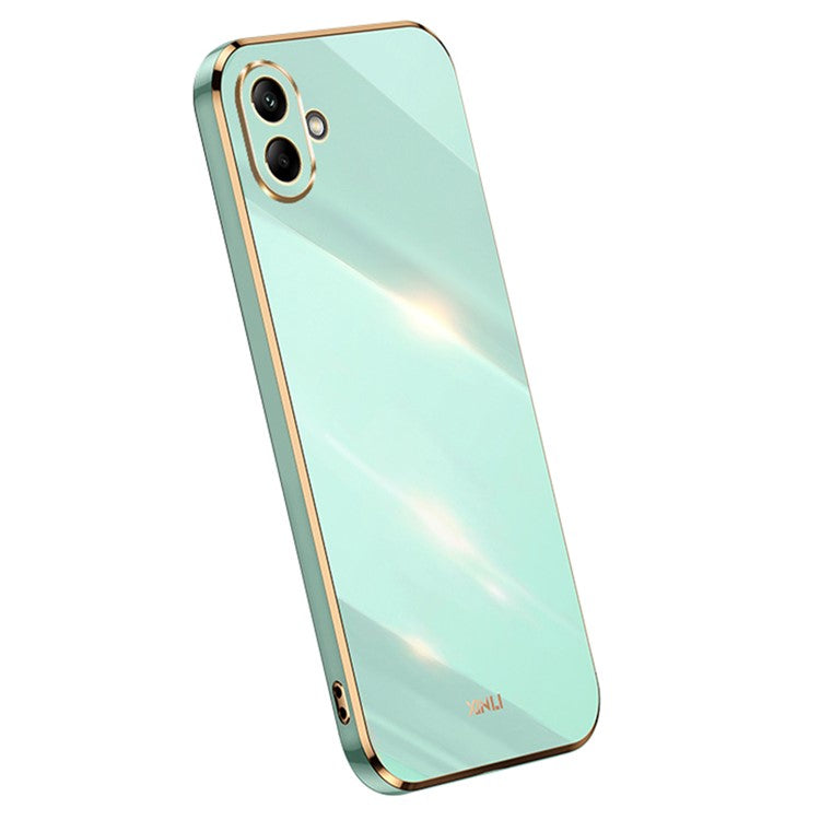 XINLI For Samsung Galaxy A06 Case TPU Phone Cover with Electroplating Frame - Cyan