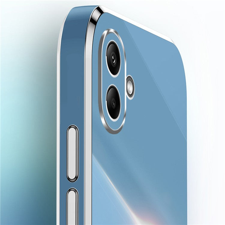 XINLI For Samsung Galaxy A06 Case TPU Phone Cover with Electroplating Frame - Cyan