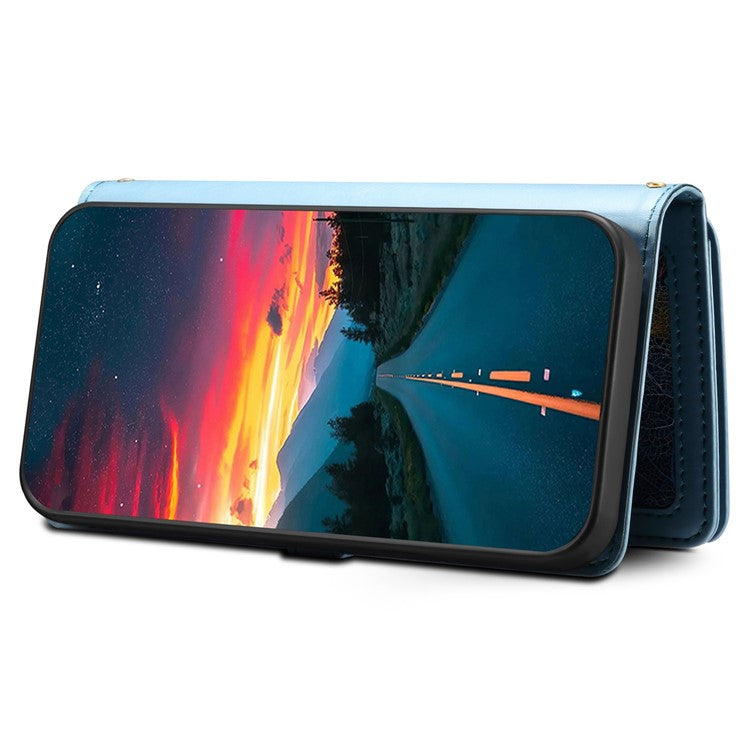 ESEBLE Galaxy Series For Motorola Edge 50 Neo 5G / Moto S50 5G / Thinkphone 25 5G Case Leather Zipper Phone Cover RFID Blocking - Blue
