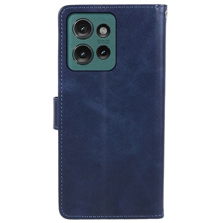 For Motorola Edge 50 Neo 5G / Moto S50 5G / Thinkphone 25 5G Case PU Leather Wallet Protective Phone Cover Calf Texture - Blue