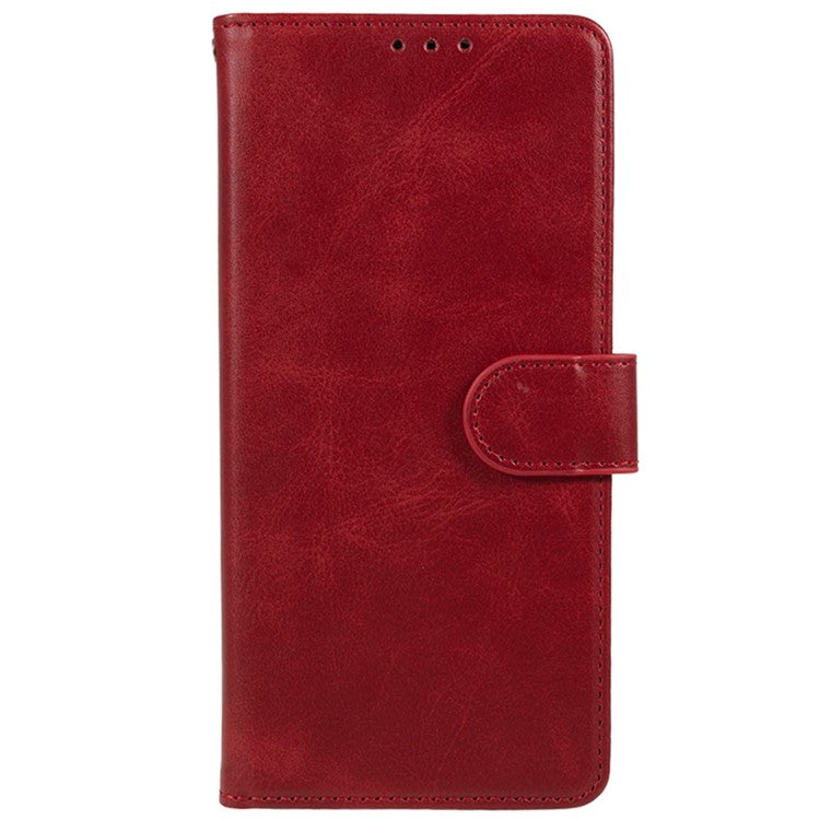 For Motorola Edge 50 Neo 5G / Moto S50 5G / Thinkphone 25 5G Case PU Leather Wallet Protective Phone Cover Calf Texture - Red