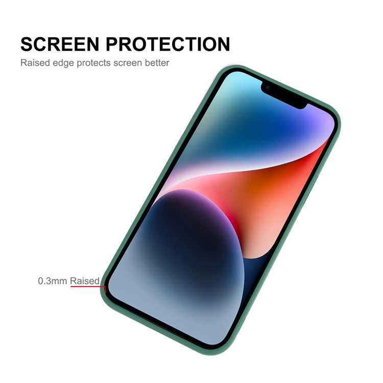 ENKAY HAT PRINCE For iPhone 14 Plus Solid Color Soft Liquid Silicone Case Camera Lens Precise Cutout Drop-proof Cover - Black