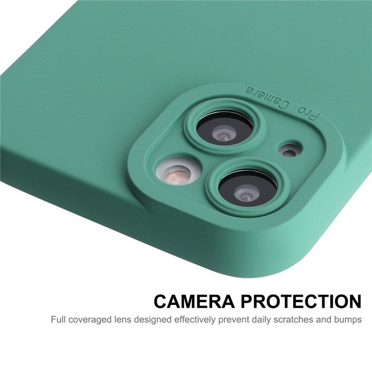 ENKAY HAT PRINCE For iPhone 14 Plus Solid Color Soft Liquid Silicone Case Camera Lens Precise Cutout Drop-proof Cover - Black
