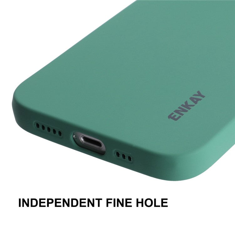 ENKAY HAT PRINCE For iPhone 14 Plus Solid Color Soft Liquid Silicone Case Camera Lens Precise Cutout Drop-proof Cover - Black