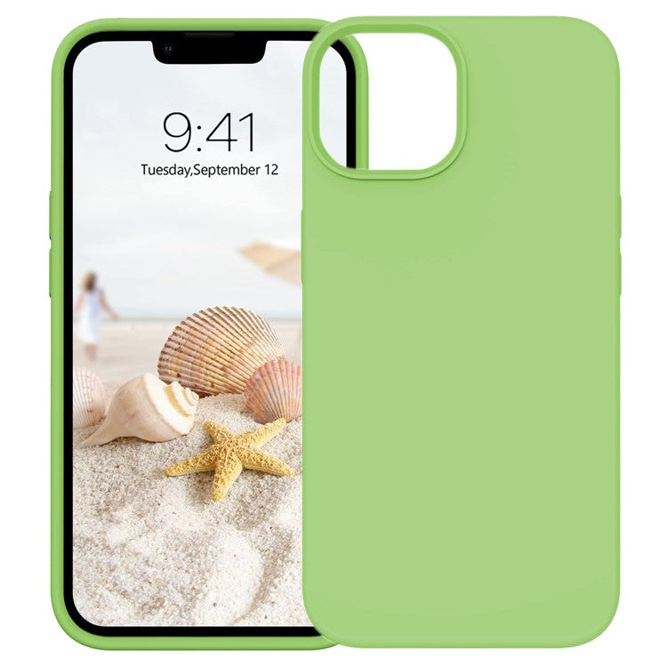 KALEBOL KLB-YTGJ001 For iPhone 14 Case Solid Color Liquid Silicone+PC Phone Cover - Green