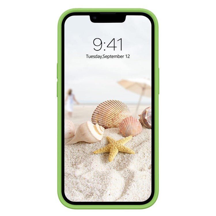KALEBOL KLB-YTGJ001 For iPhone 14 Case Solid Color Liquid Silicone+PC Phone Cover - Green